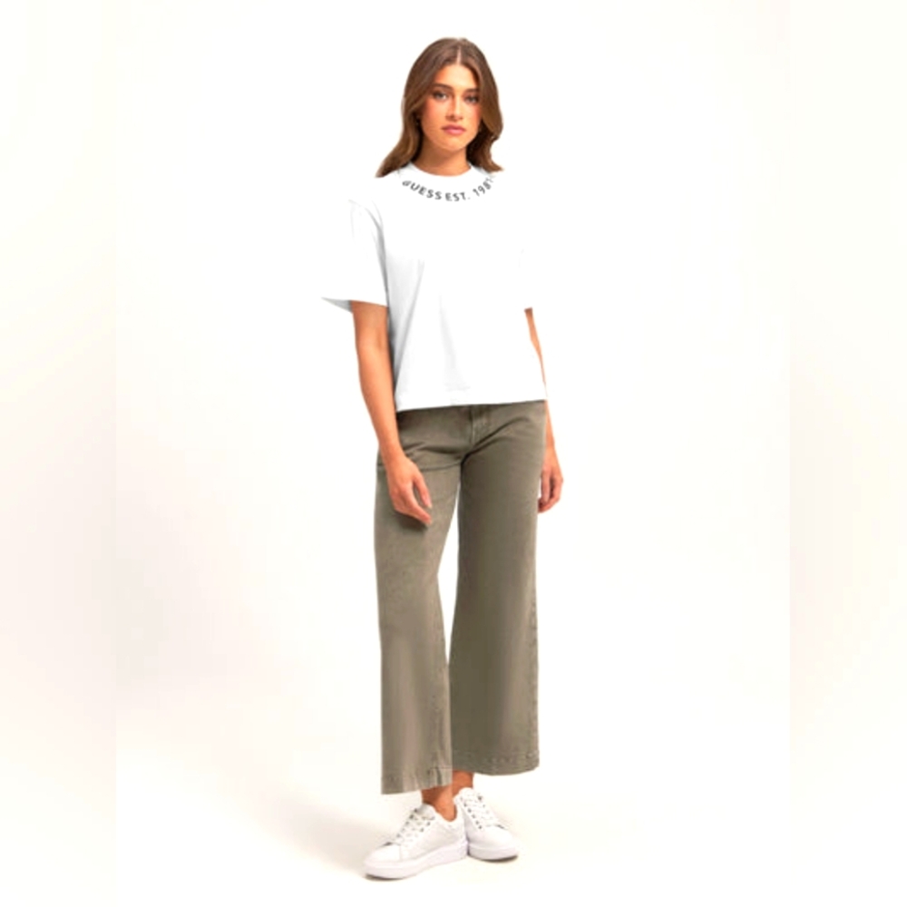 Guess Ladies Khaki DARMA wide Leg Pants - Picture 4 of 5
